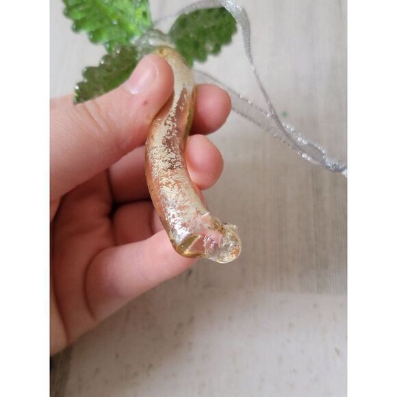 Glass Plumtree glitter AS IS ornament Xmas decor - Picture 6 of 6